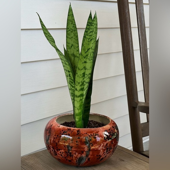 VTG Ceramic Splatter Bowl by Atlantic Mold - Glossy Centerpiece Planter "Page" - Picture 6 of 13